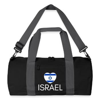 Heart with Israel flag, I love Israel - Recycled Duffel Bag - black/graphite grey - Front
