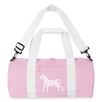 Dog Drawing - Recycled Duffel Bag - pink/white - Front