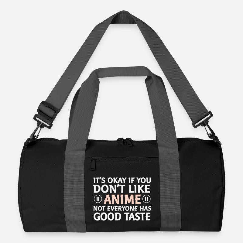 Nicht jeder mag Anime Spruch - Recycelte Duffel Bag - Schwarz/Graphitgrau