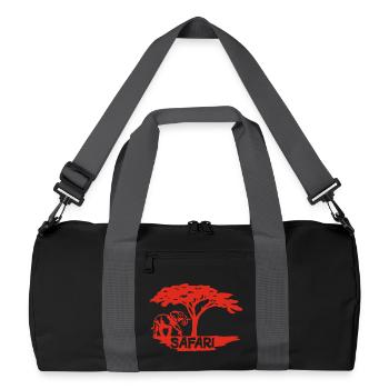 Safari and red elephant - Recycled Duffel Bag - black/graphite grey - Front