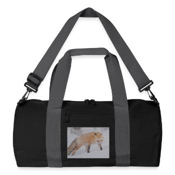 Geometrischer Fuchs - Recycelte Duffel Bag - Schwarz/Graphitgrau - Vorne