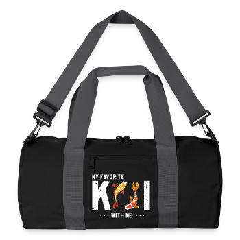 My Favorite Koi With Me Fish Lover Humor - Recycled Duffel Bag - black/graphite grey - Front