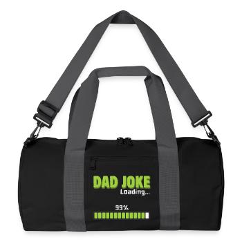 Papa-Witz lädt 99 % – lustiges Geschenk für Papa - Recycelte Duffel Bag - Schwarz/Graphitgrau - Vorne