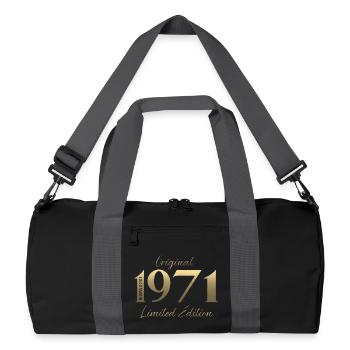 54th Birthday Original December Born 1971 - Recycled Duffel Bag - black/graphite grey - Front