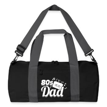 Papa des années 80 - Sac de sport recyclé - noir/gris graphite - Devant
