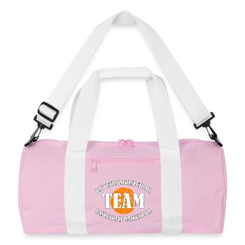BASKETBALL TEAM - Recycelte Duffel Bag - Rosa/Weiß - Vorne
