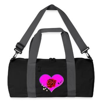 0herzen, rosen, perlen - Recycelte Duffel Bag - Schwarz/Graphitgrau - Vorne