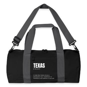Typographie grand format du Texas Humour - Sac de sport recyclé - noir/gris graphite - Devant