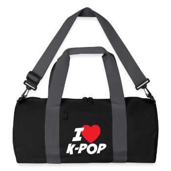 I love K-POP - Recycled Duffel Bag - black/graphite grey - Front