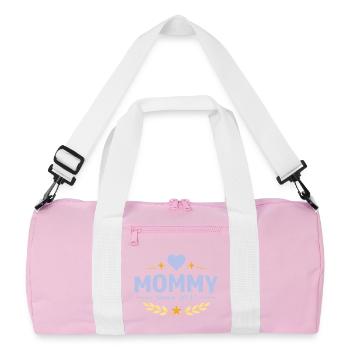 Mama seit 2025 – Proud Mom Design - Recycelte Duffel Bag - Rosa/Weiß - Vorne