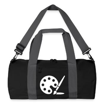 Peinture, palette de couleurs, pinceau, icône artistique - Sac de sport recyclé - noir/gris graphite - Devant