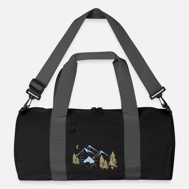 Night Mountain Camping Scene Recycled Duffel Bag