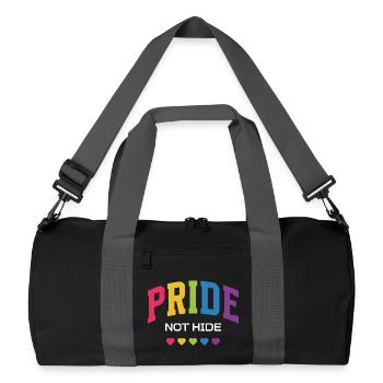 LGBTQ-Pride-Monat – Pride, nicht verstecken. - Recycelte Duffel Bag - Schwarz/Graphitgrau - Vorne