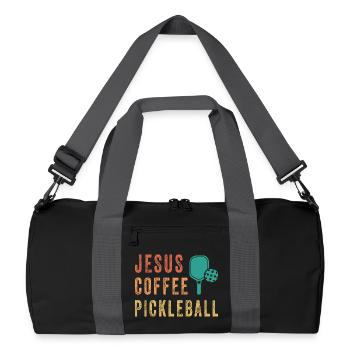 Jesus Coffee Pickleball - Recycelte Duffel Bag - Schwarz/Graphitgrau - Vorne