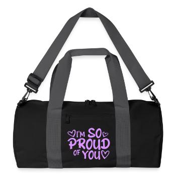 I'm So Proud Of You Heartily Encouraging Saying - Recycled Duffel Bag - black/graphite grey - Front