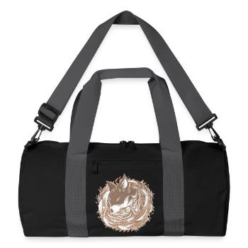 a fox at the Burrow - Recycled Duffel Bag - black/graphite grey - Front
