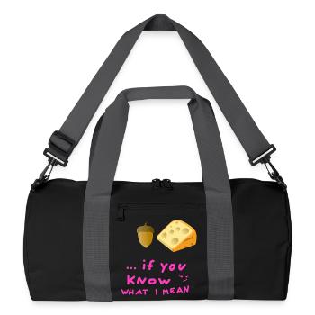 Acorn Cheese Youth Word Acorn Cheese Hygiene Body - Recycled Duffel Bag - black/graphite grey - Front