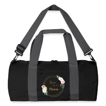 team of the bride gold and flowers - Recycled Duffel Bag - black/graphite grey - Front