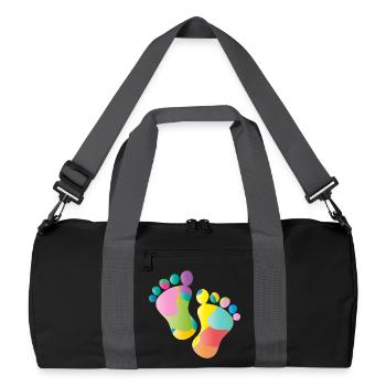 empreintes colorées de bébé - Sac de sport recyclé - noir/gris graphite - Devant
