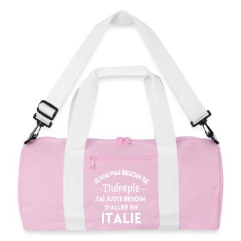 Italie, vacances en Italie - Sac de sport recyclé - rose/blanc - Devant