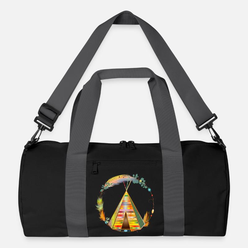fantastically beautiful colorful teepee tent in the frame Recycled Duffel Bag
