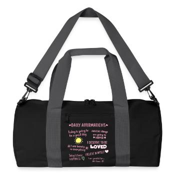 Affirmations quotidiennes - Sac de sport recyclé - noir/gris graphite - Devant