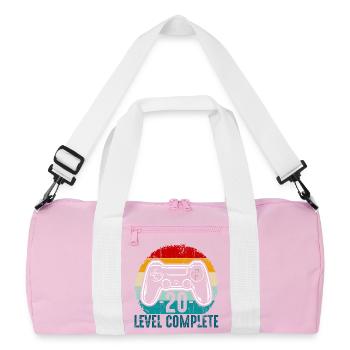Retro Controller Level Complete - Recycled Duffel Bag - pink/white - Front