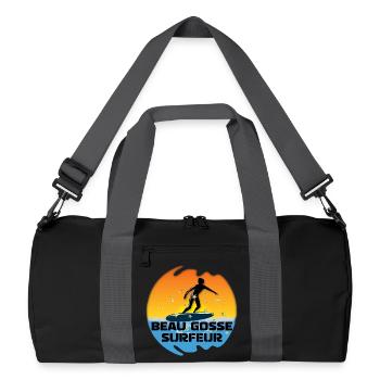 beau gosse surfeur soleil dégradé océan - Sac de sport recyclé - noir/gris graphite - Devant