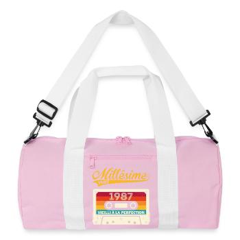 Millésime 1987 Cadeau 36 Ans Anniversaire Humour - Sac de sport recyclé - rose/blanc - Devant