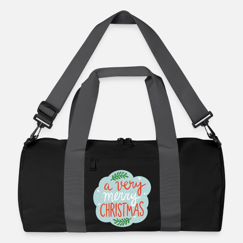 Weihnachtsaufkleber - Recycelte Duffel Bag - Schwarz/Graphitgrau