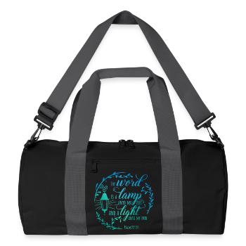 Thy word is a lamp unto my feet - Recycelte Duffel Bag - Schwarz/Graphitgrau - Vorne