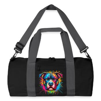 Chien Pitbull - Sac de sport recyclé - noir/gris graphite - Devant