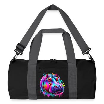 Hippopotamus - Recycled Duffel Bag - black/graphite grey - Front