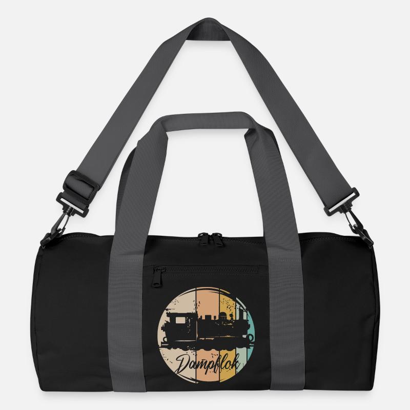 retro Dampflok Eisenbahn alte Lok vintage Symbol Recycelte Duffel Bag