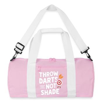 Throw Darts, Not Shade - Recycelte Duffel Bag - Rosa/Weiß - Vorne