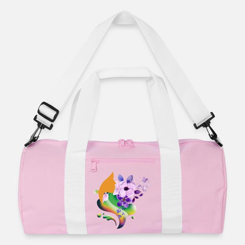 Blumenregenbogen-Silhouette Recycelte Duffel Bag