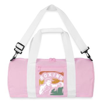 Vintage Boxing Fighter – Retro Box-Design - Recycelte Duffel Bag - Rosa/Weiß - Vorne