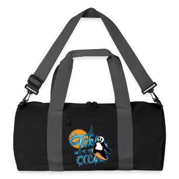 Panda Surfer – Emmenez-moi à l’océan - Sac de sport recyclé - noir/gris graphite - Devant