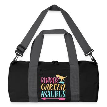 Kindergartenasaurus - Dinosaur Nursery - Recycled Duffel Bag - black/graphite grey - Front