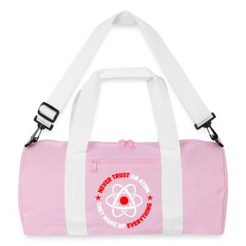 protons neutrons electrons - Recycled Duffel Bag - pink/white - Front