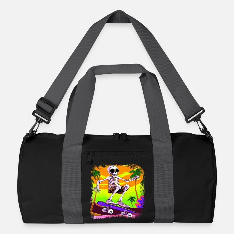 Skeleton Skateboarder Recycled Duffel Bag