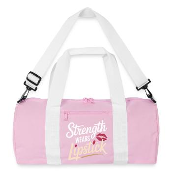 La force porte du rouge à lèvres Les femmes autonomisent les femmes - Sac de sport recyclé - rose/blanc - Devant