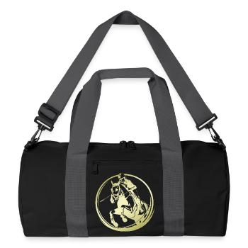 Reiten Pferd Silhouette - Recycelte Duffel Bag - Schwarz/Graphitgrau - Vorne
