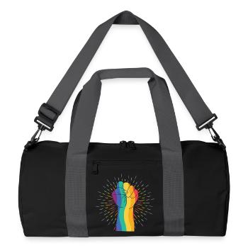 Regenbogenfist der Vielfalt - Recycelte Duffel Bag - Schwarz/Graphitgrau - Vorne