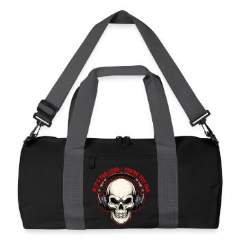 Crâne avec casque Design graphique audacieux - Sac de sport recyclé - noir/gris graphite - Devant