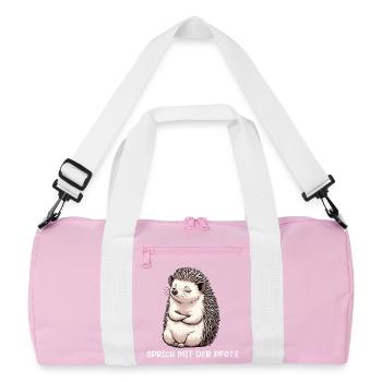 Sprich mit der Pfote  Igel Igelliebhaber Igelfan - Recycelte Duffel Bag - Rosa/Weiß - Vorne