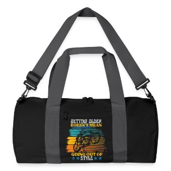 Vieillir ne signifie pas se démoder Moto - Sac de sport recyclé - noir/gris graphite - Devant