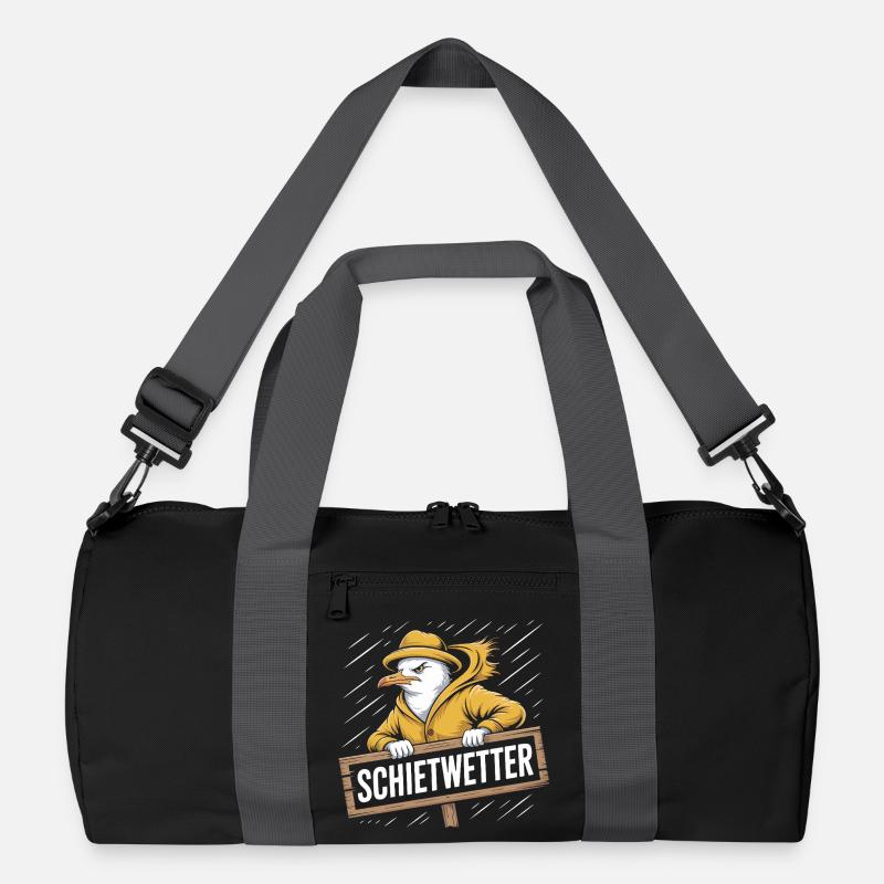 Mouette par mauvais temps en imperméable - Sac de sport recyclé - noir/gris graphite