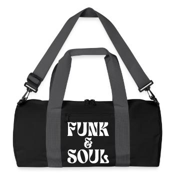 Funk & Souls: Retro Grooves Typography - Recycled Duffel Bag - black/graphite grey - Front