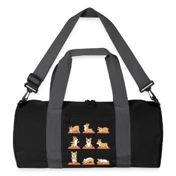 Postures de yoga Corgi pour chiens Fans de yoga - Sac de sport recyclé - noir/gris graphite - Devant